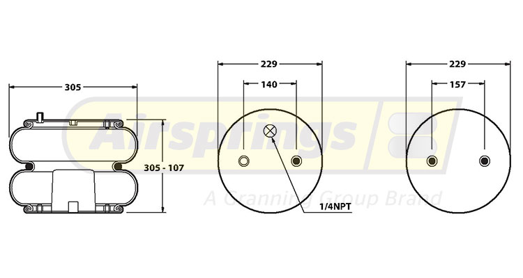 AIRSPRING CONVOLUTED - HENDRICKSON AIRSPRING CONVOLUTED - HENDRICKSON