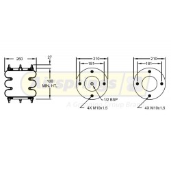 AIRSPRING CONVOLUTED 10 X 3