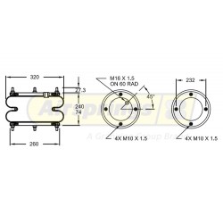 AIRSPRING CONVOLUTED 12 X 2