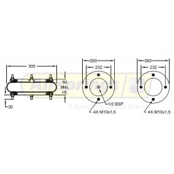 AIRSPRING CONVOLUTED 12 X 1