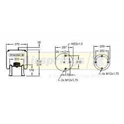 AIRSPRING COMPLETE - FRUEHAUF ROR SAF (STEEL BASE)
