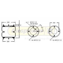 AIRSPRING CONVOLUTED 12 X 2