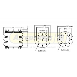 AIRSPRING CONVOLUTED 12 X 3