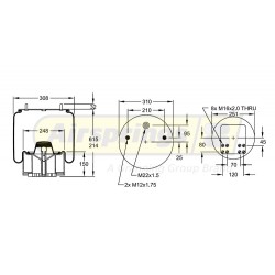 AIRSPRING COMPLETE - BPW (TYPE-36K PLASTIC PISTON)