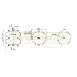 AIRSPRING CONVOLUTED - MERCEDES (LIFT AXLE)