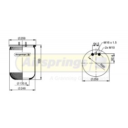 AIRSPRING SERVICE ASSEMBLY - VOLVO BUS (TAG AXLE)