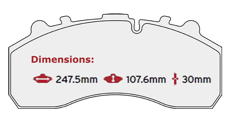 BRAKE PAD SET DAF BPW SAF