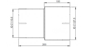 EXHAUST PIPE ADAPTOR 2m ID/ID=110.5/127.5