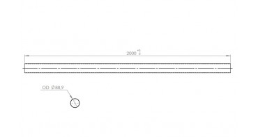 EXHAUST PIPE 2m OD=88.9